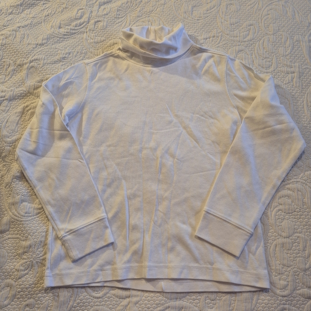 Hanna Andersson boys or girls size 140 or 10 white turtleneck NWOT
